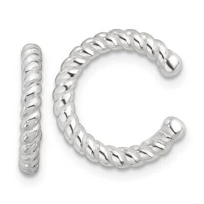 E-Coating Polished Twisted Pair Of 2 Cuff Earrings Sterling Silver QE17080, MPN: QE17080,