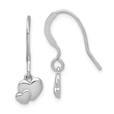 Hearts Dangle Earrings Sterling Silver Rhodium-Plated QE17527, MPN: QE17527,