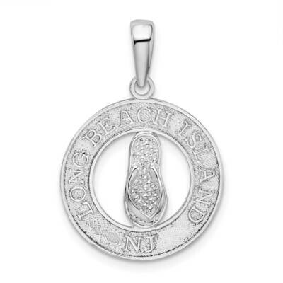 Long Beach Island,Nj Flip-Flop Pendant Sterling Silver Polished QC9972, MPN: QC9972, 637218152131