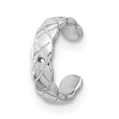 Rh-Pltd Polished Criss-Cross Design Single Cuff Earring Sterling Silver QE17081, MPN: QE17081,
