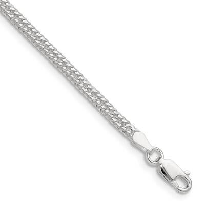 3.0mm Double Diamond-Cut Curb Chain 7 Inch Sterling Silver Polished QDD060-7, MPN: QDD060-7,