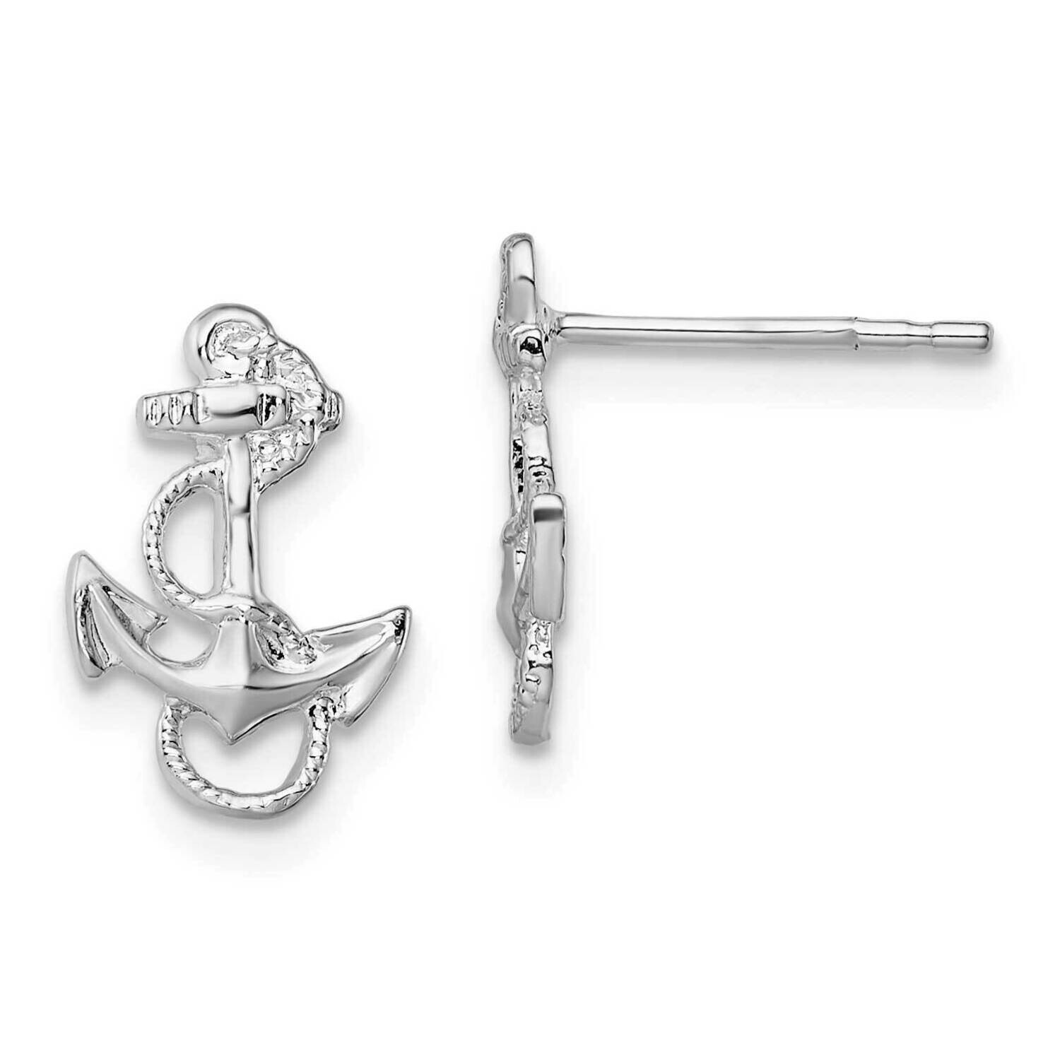 Anchor Rope Post Earrings Sterling Silver Polished QE15491, MPN: QE15491, 637218167708