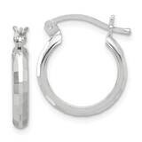 Textured Hoop Earrings Sterling Silver Polished QE16779, MPN: QE16779,