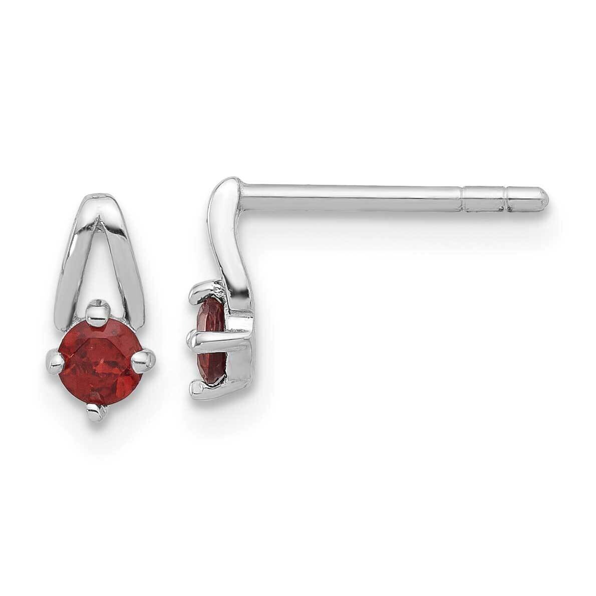 .28Ga Garnet Post Earrings Sterling Silver Rhodium-Plated QE17753GA, MPN: QE17753GA,