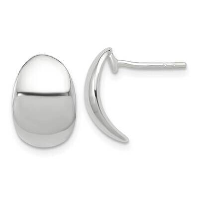 Curved C-Shape Post Earrings Sterling Silver Polished QE16977, MPN: QE16977,