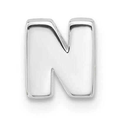 E-Coated Letter N Slide Charm Sterling Silver QC11488N, MPN: QC11488N,