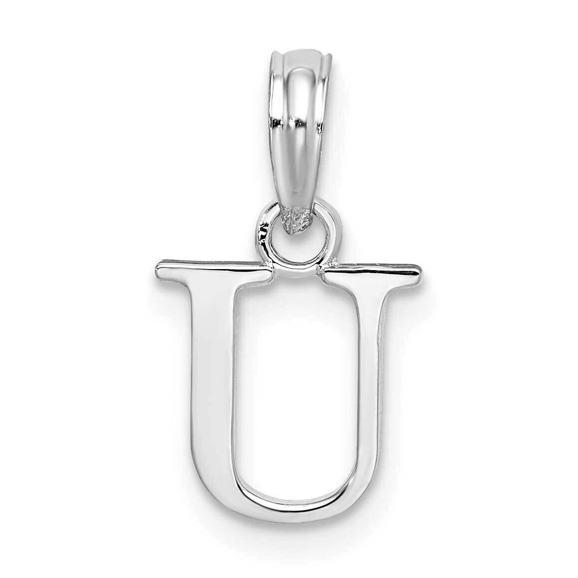 Polished Block Initial -U- Pendant Sterling Silver Rhodium-Plated QC9792U, MPN: QC9792U, 6372181822…