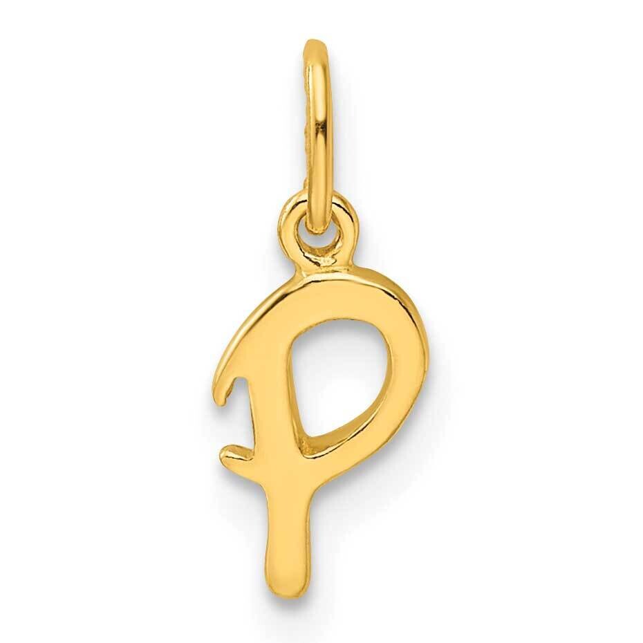 Gold-Tone Polished Letter P Initial Charm Sterling Silver QC6511PGP