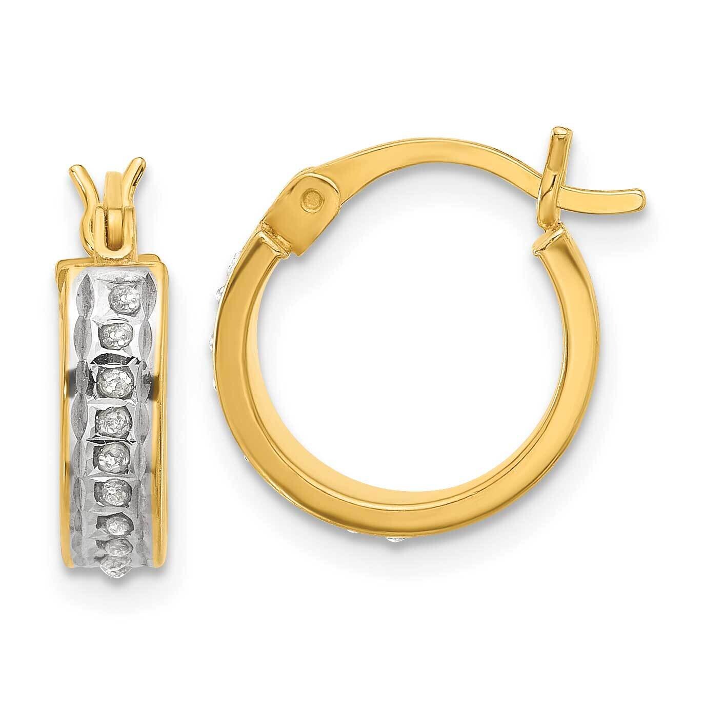 18K Gold-Plated Diamond Mystique Hoop Earrings Sterling Silver QDF205, MPN: QDF205,