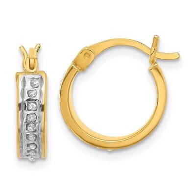 18K Gold-Plated Diamond Mystique Hoop Earrings Sterling Silver QDF205, MPN: QDF205,