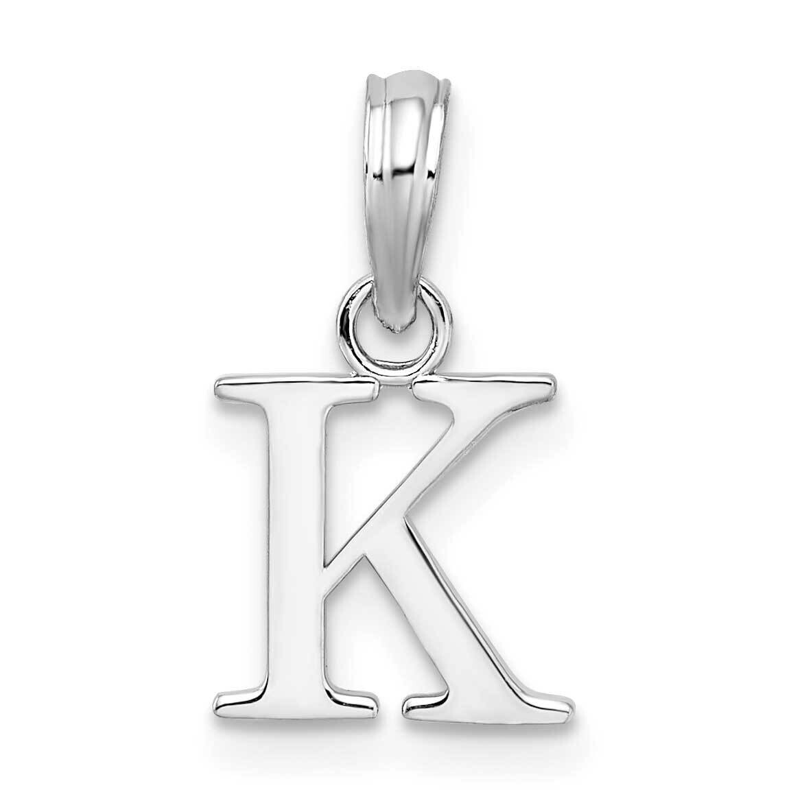 Polished Block Initial -K- Pendant Sterling Silver Rhodium-Plated QC9792K, MPN: QC9792K, 6372181821…