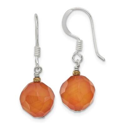 Faceted Crystal Glass Bead Earrings Sterling Silver QE16671, MPN: QE16671,