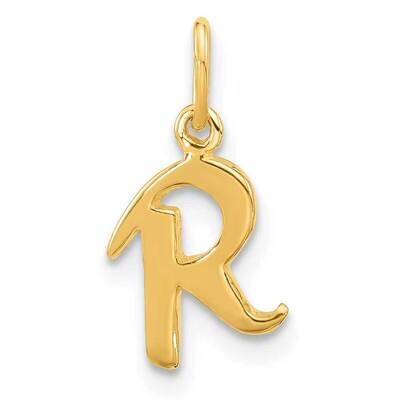Gold-Tone Polished Letter R Initial Charm Sterling Silver QC6511RGP, MPN: QC6511RGP,