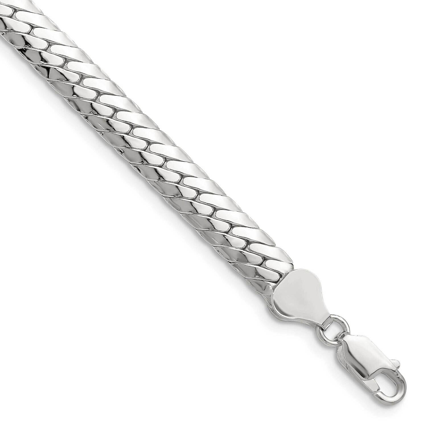 6.25mm Double Oval Flat Chain 8 Inch Sterling Silver Polished QDOF120-8, MPN: QDOF120-8,