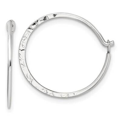 Hammered Small Round Hoop Earrings Sterling Silver Polished QE16848, MPN: QE16848,
