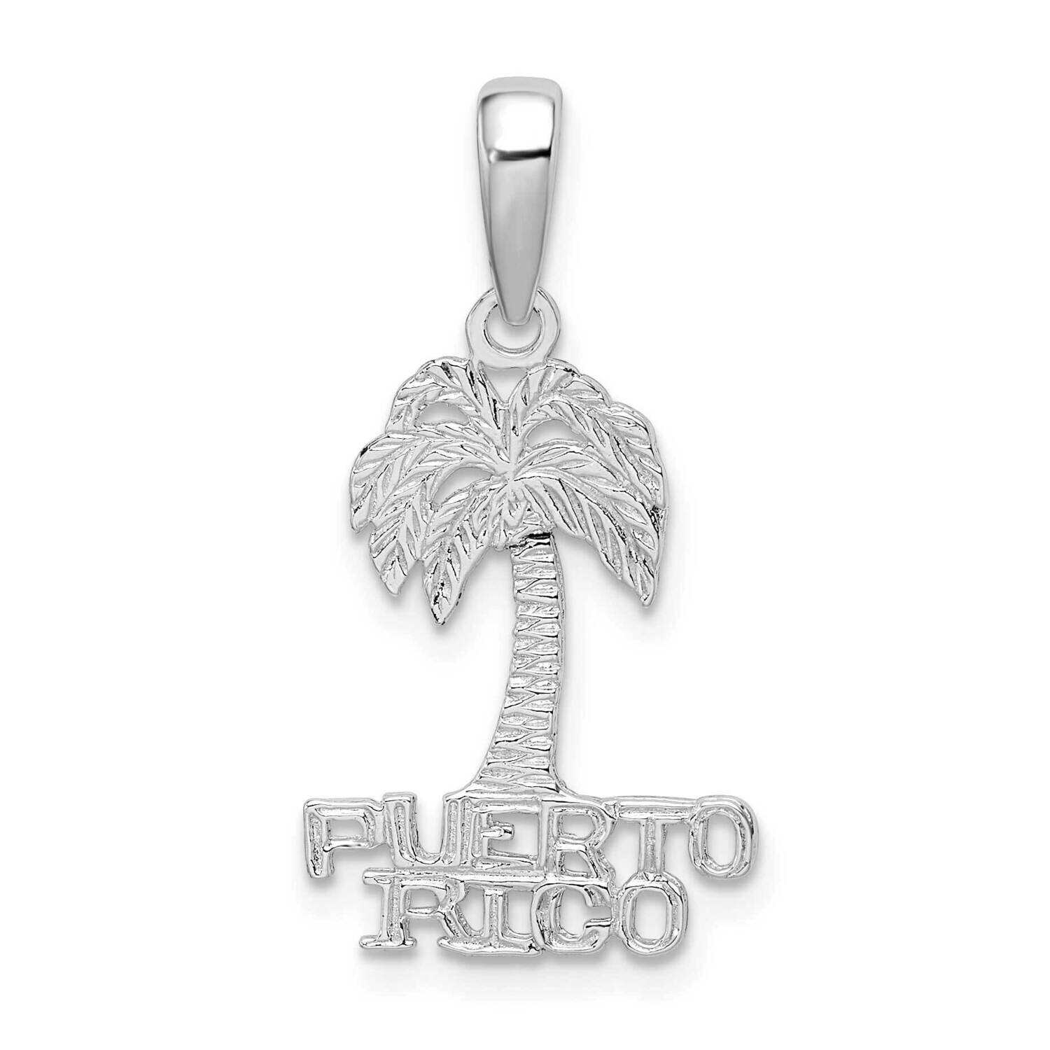 Puerto Rico Palm Tree Pendant Sterling Silver Polished QC9936, MPN: QC9936, 637218148851