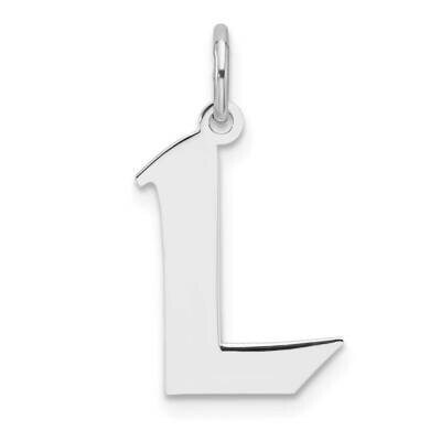 Small Artisan Block Letter L Initial Charm Sterling Silver Rhodium-Plated QC11256L, MPN: QC11256L,
