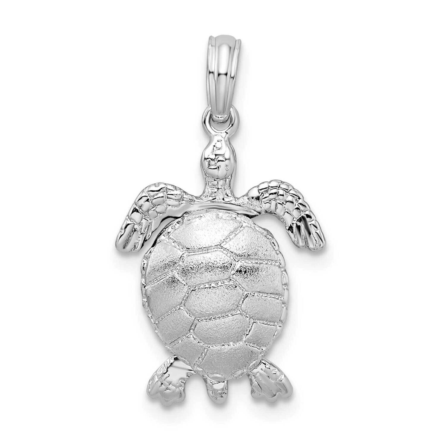 3D Moveable Sea Turtle Pendant Sterling Silver Polished QC9846, MPN: QC9846, 637218146185