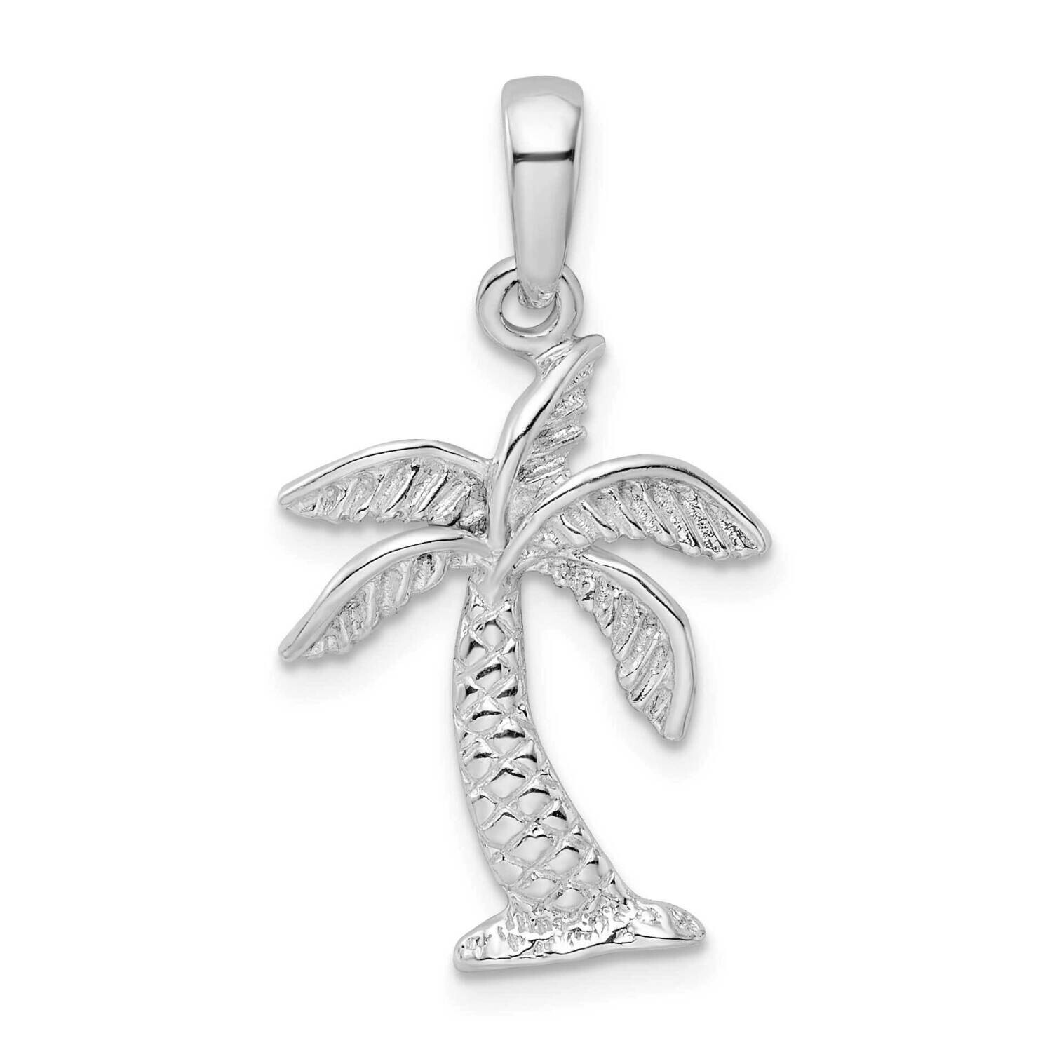 Palm Tree Textured Trunk Pendant Sterling Silver Polished QC9870 by Men&#39;s Jewelry and Accessories, …