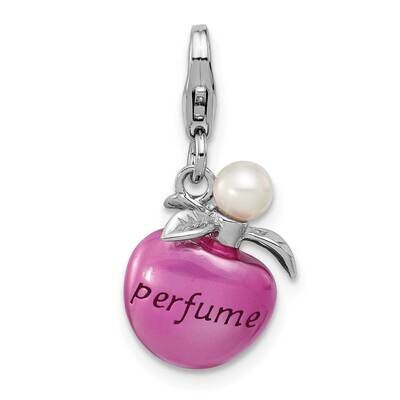 Amore La Vita Rhod-Pl Enamel Fwc Pearl 3-D Perfume Bottle Charm Sterling Silver QCC1277, MPN: QCC12…