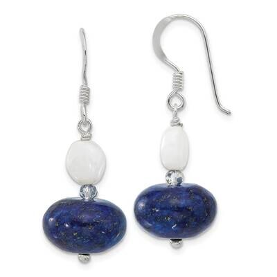 Jade Lapis Crystal Shepherd Hook Earrings Sterling Silver QE16681, MPN: QE16681,