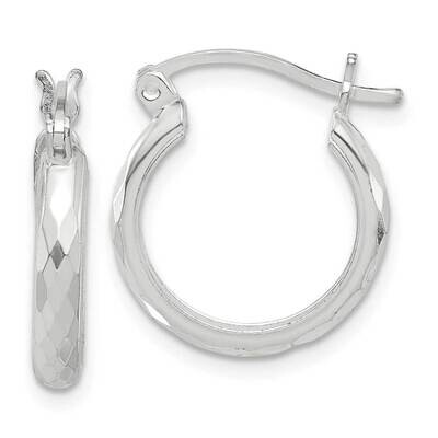 Textured Hoop Earrings Sterling Silver Polished QE16783, MPN: QE16783,