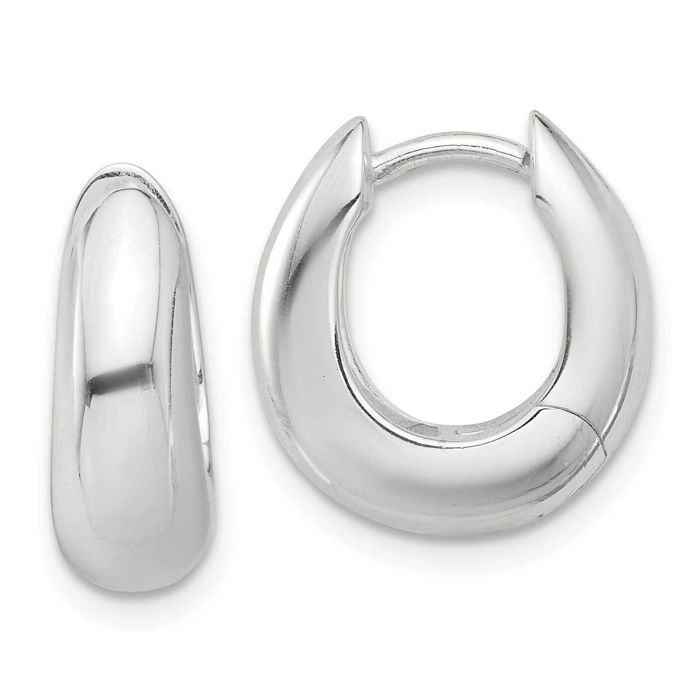 E-Coated Tapered Hinged Hoop Earrings Sterling Silver QE16961, MPN: QE16961,