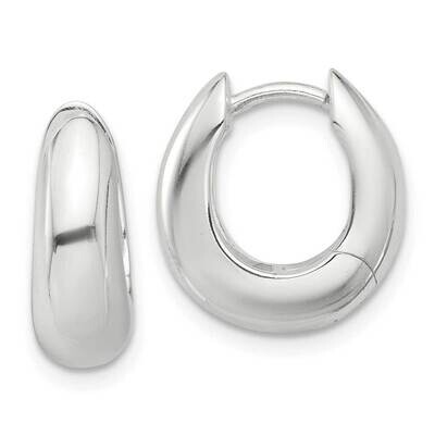 E-Coated Tapered Hinged Hoop Earrings Sterling Silver QE16961, MPN: QE16961,