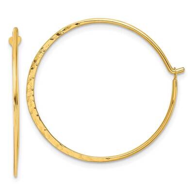Gold-Tone Polished Hammered Hoop Earrings Sterling Silver QE16846GP, MPN: QE16846GP,