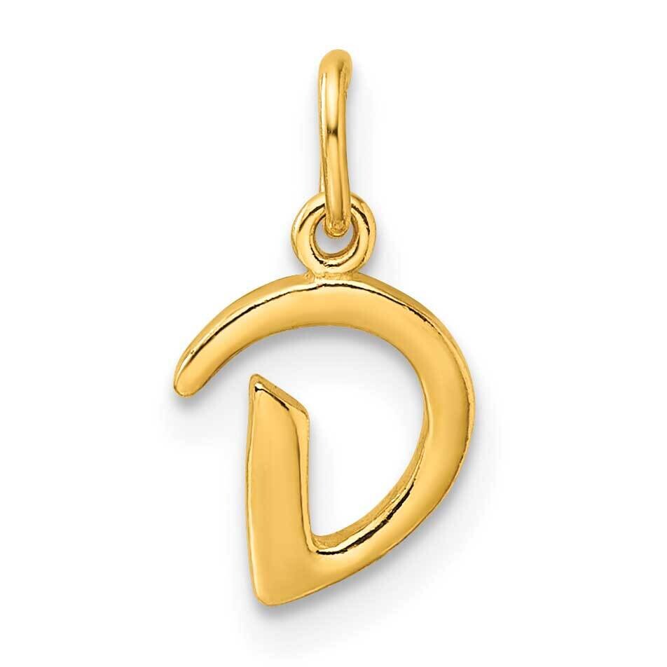 Gold-Tone Polished Letter D Initial Charm Sterling Silver QC6511DGP, MPN: QC6511DGP,