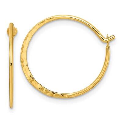 Gold-Tone Polished Hammered Hoop Earrings Sterling Silver QE16848GP, MPN: QE16848GP,