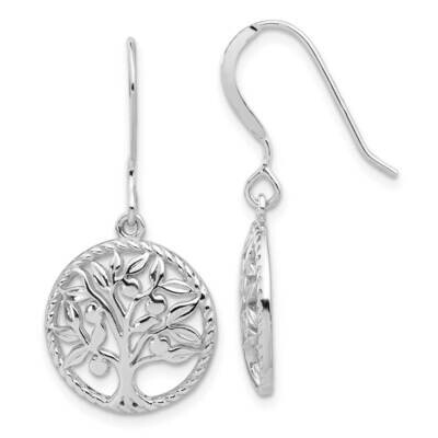 Tree Of Life Dangle Earrings Sterling Silver Rhodium-Plated QE17646, MPN: QE17646,