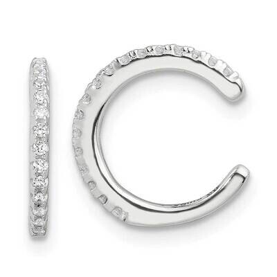 E-Coating Polished CZ Pair Of 2 Cuff Earrings Sterling Silver QE17077, MPN: QE17077,