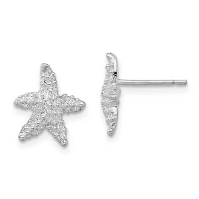 Starfish Post Earrings Sterling Silver Polished QE15515, MPN: QE15515, 637218178049