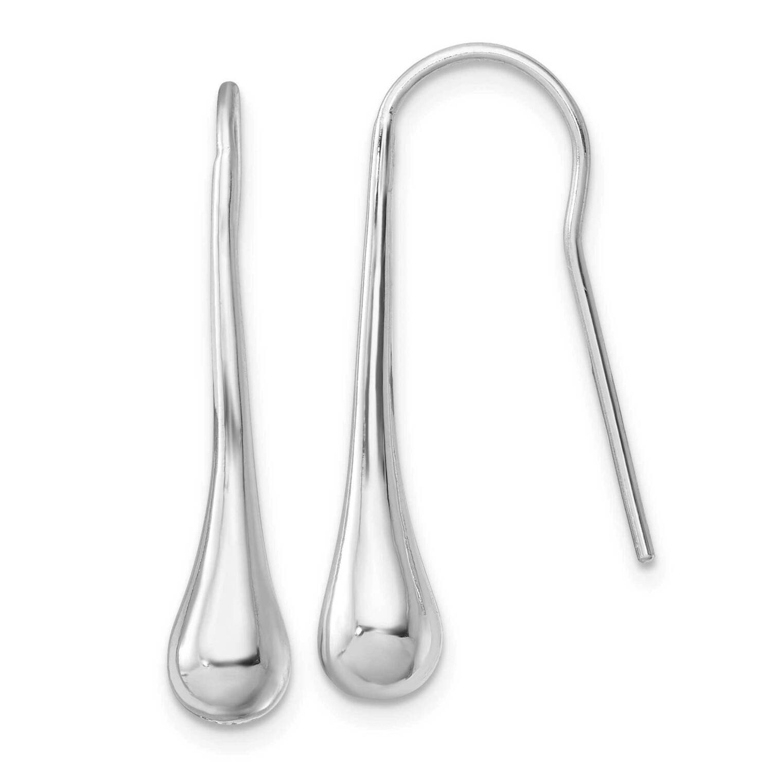 Rhodium-Plated Teardrop Earrings Sterling Silver Polished QE16749, MPN: QE16749,