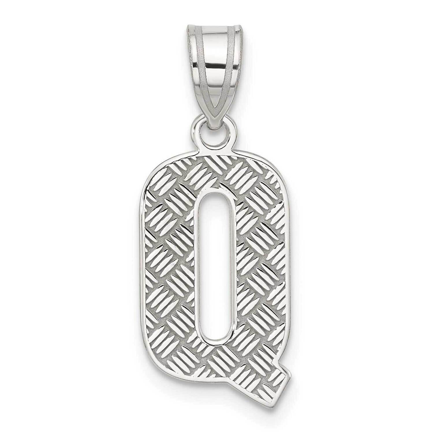 Letter Q Initial Pendant Sterling Silver Rhodium-Plated QC2762Q