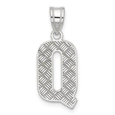 Letter Q Initial Pendant Sterling Silver Rhodium-Plated QC2762Q, MPN: QC2762Q,