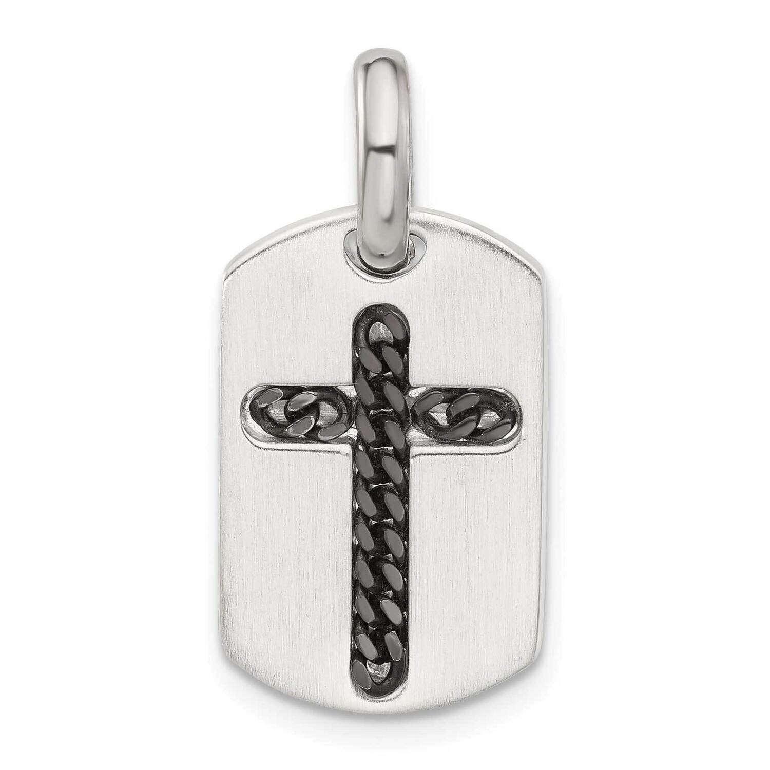 Black Rhodium Cross Pendant Sterling Silver Satin QC11455 by Men&#39;s Jewelry and Accessories, MPN: QC…