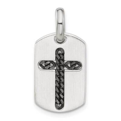 Black Rhodium Cross Pendant Sterling Silver Satin QC11455 by Men&#39;s Jewelry and Accessories, MPN: QC…