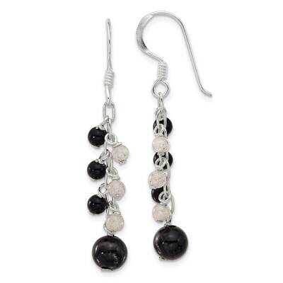 Agate Labradorite Quartz Shepherd Hook Earrings Sterling Silver QE16684, MPN: QE16684,