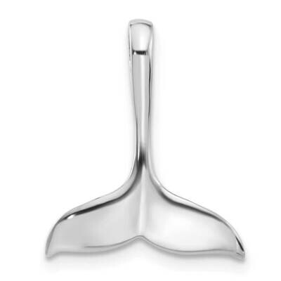 Polished Whale Tail Chain Side Pendant Sterling Silver Rhodium-Plated QC11367 by Men&#39;s Jewelry and …