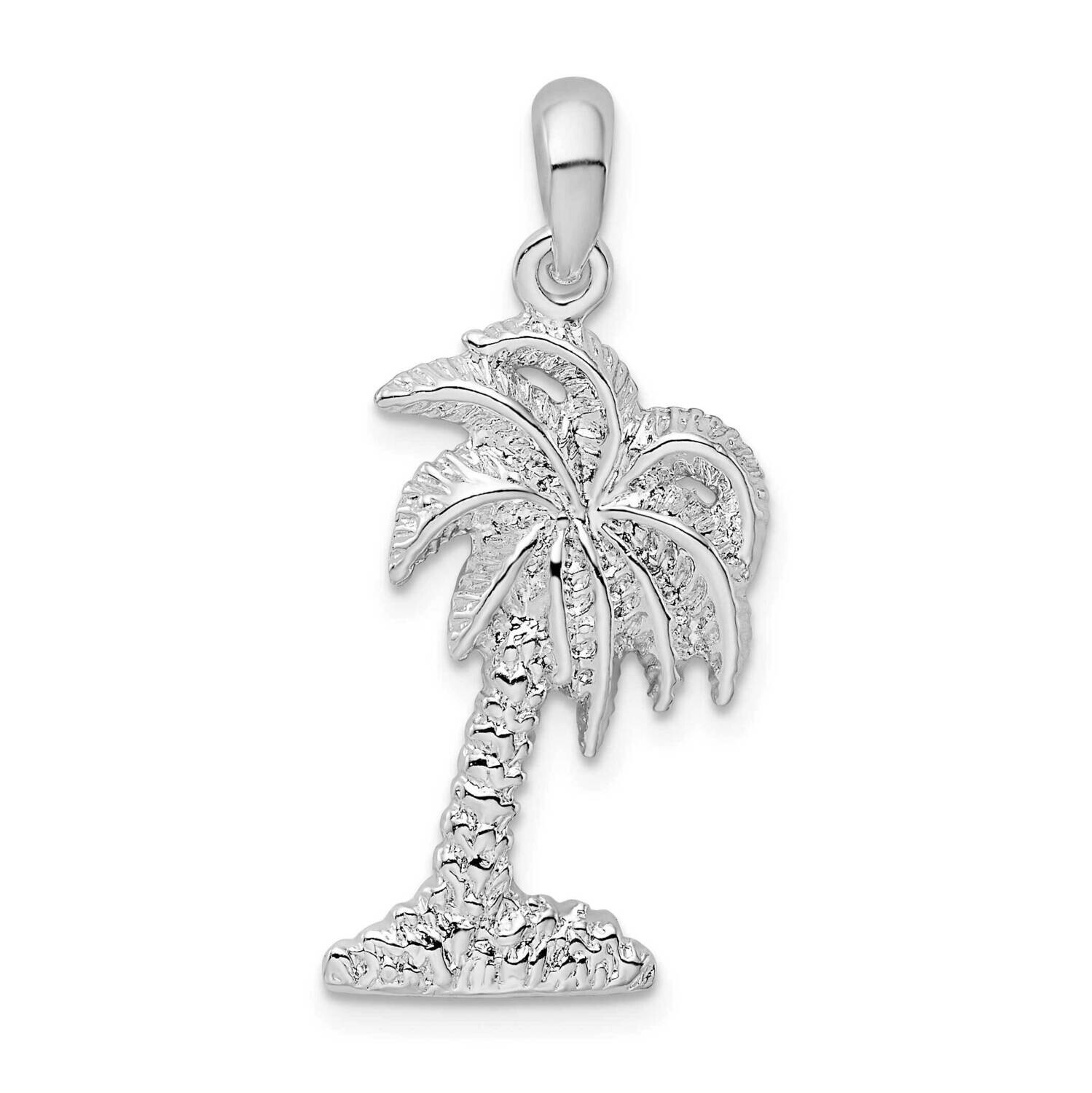 Small Palmetto Tree Pendant Sterling Silver Polished QC9869