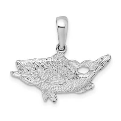 Open Mouth Bass Fish Pendant Sterling Silver Polished QC9858 by Men&#39;s Jewelry and Accessories, MPN:…