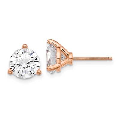Cheryl M Rose-Tone Brilliant-Cut 8mm CZ Stud Post Earrings Sterling Silver QCM1577, MPN: QCM1577,