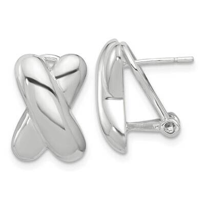 X Design Omega Back Earrings Sterling Silver Polished QE16943, MPN: QE16943,
