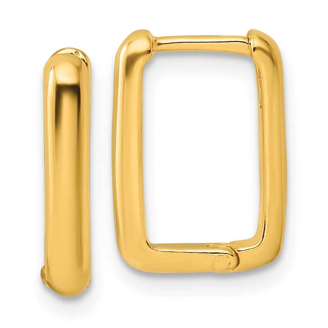 Gold-Tone Polished Rectangle Hoop Earrings Sterling Silver QE16965