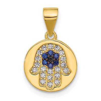 Gold-Tone Black Rhodium CZ Nano Crystal Hamsa Pendant Sterling Silver QC11483 by Men&#39;s Jewelry and …