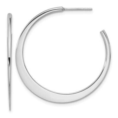 Polished Post C-Hoop Earrings Sterling Silver Rhodium-Plated QE16989, MPN: QE16989,