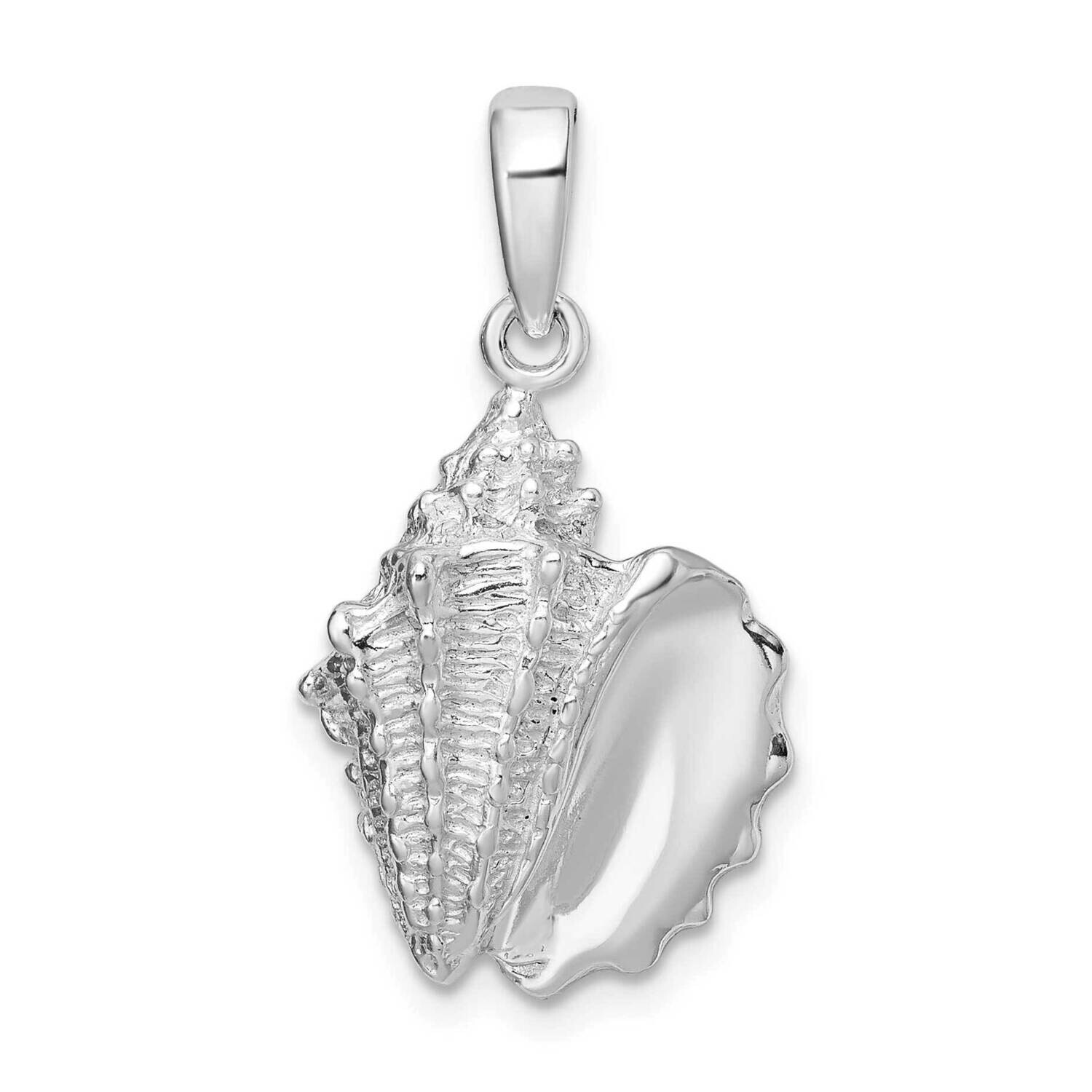 Conch Shell Pendant Sterling Silver Polished QC9831, MPN: QC9831, 637218146031