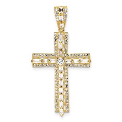 Gold-Tone CZ Latin Cross Pendant Sterling Silver QC11444GP by Men&#39;s Jewelry and Accessories, MPN: Q…